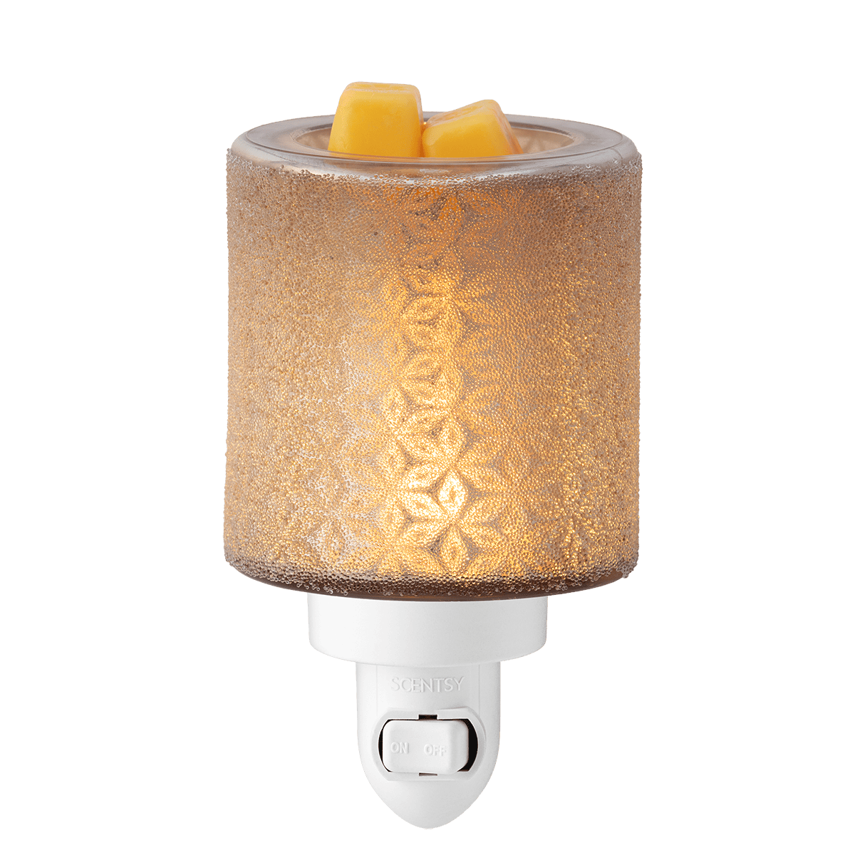 Decorative night light with floral pattern on a clear background