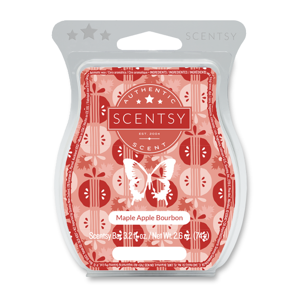 Scentsy wax melt packaging with red and white design on a white background