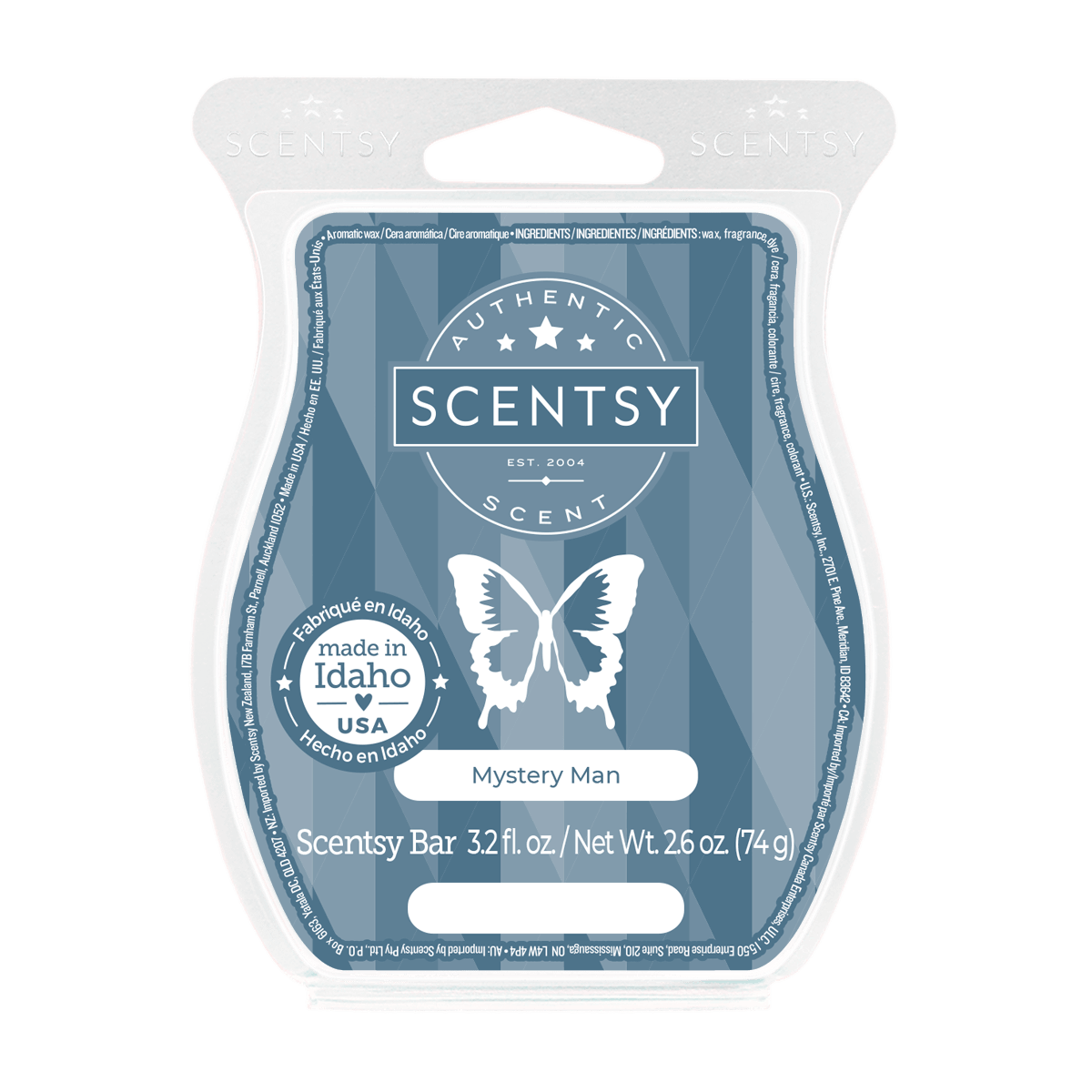 Scentsy bar packaging with butterfly design on a white background