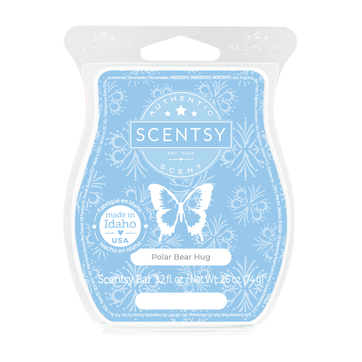 Scentsy bar packaging with butterfly design on a white background