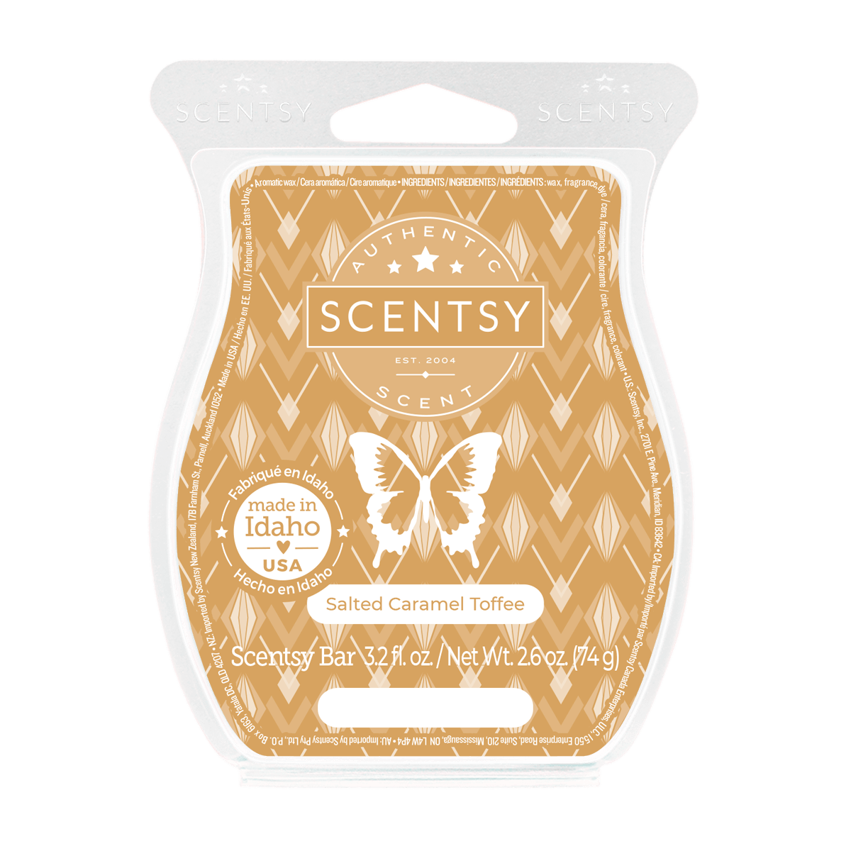 Scentsy bar packaging with butterfly design on a white background