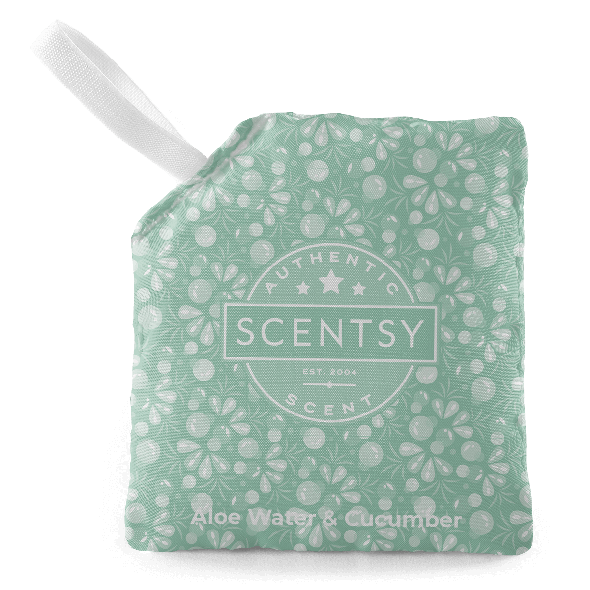 Scentsy product packaging with floral pattern on a black background