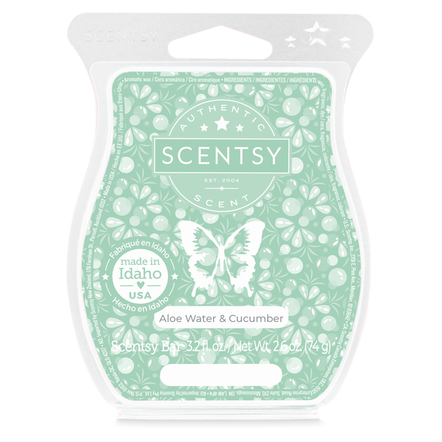 Scentsy bar packaging with butterfly design on a white background