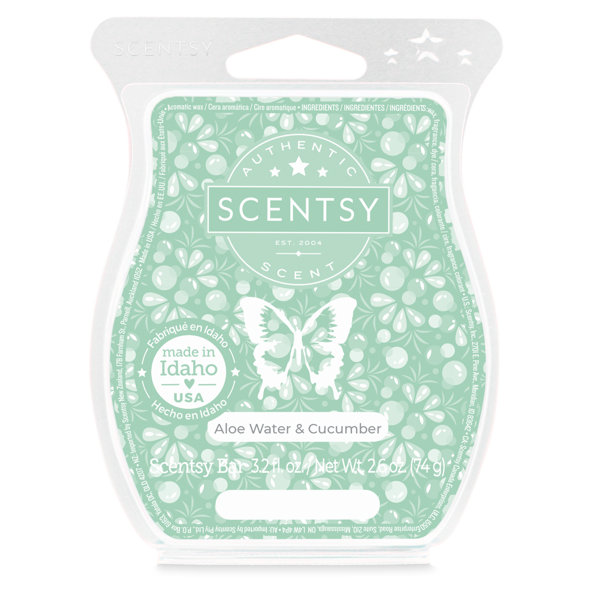 Scentsy bar packaging with butterfly design on a white background