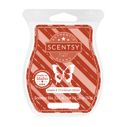 Scentsy bar packaging with butterfly design on a black background