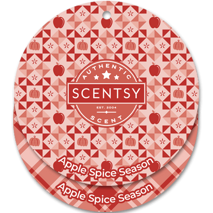 Scentsy Apple Spice Season scent packaging with geometric pattern