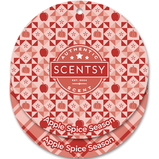 Scentsy Apple Spice Season scent packaging with geometric pattern