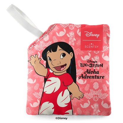 Scentsy warmer with Lilo from Lilo & Stitch design on a pink background