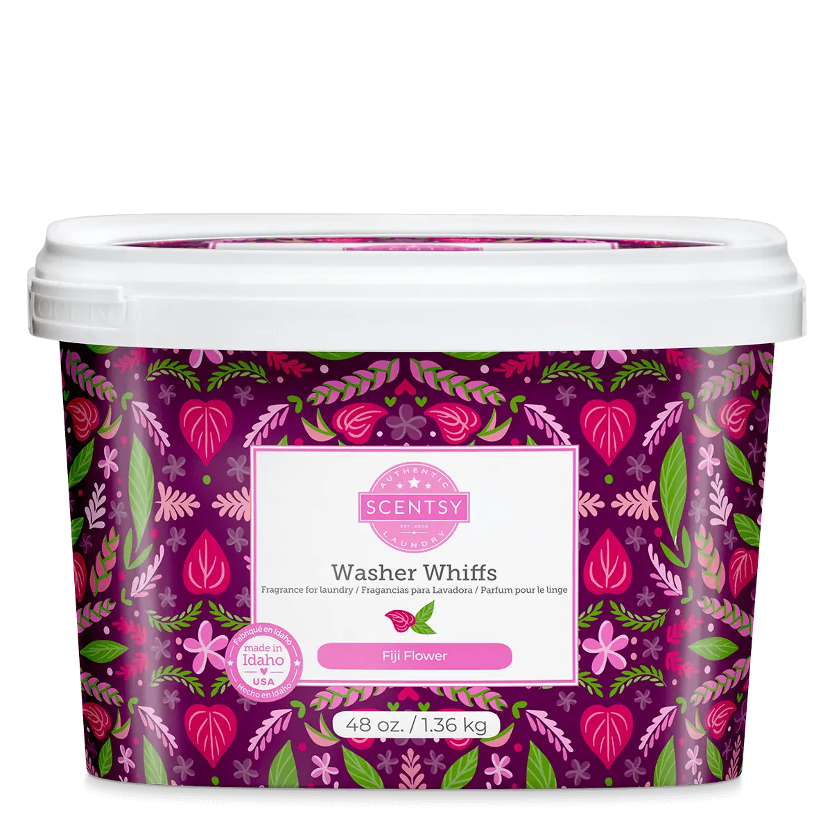 Scentsy Washer Whiffs container with floral design on a white background