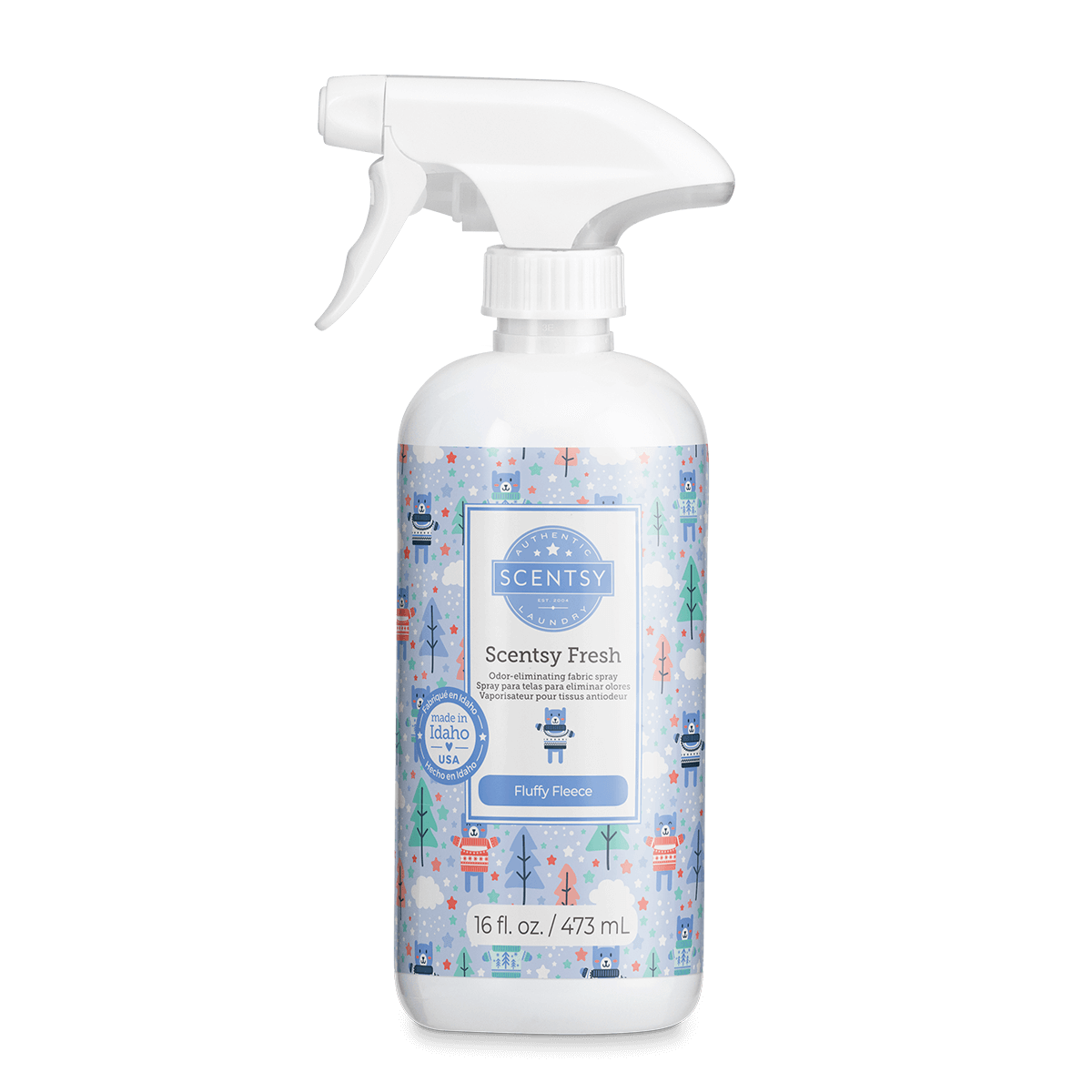 Scentsy Fresh spray bottle with a colorful label on a white background