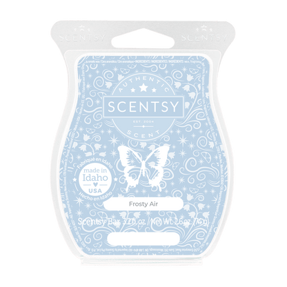 Scentsy wax warmer packaging with butterfly design on a white background