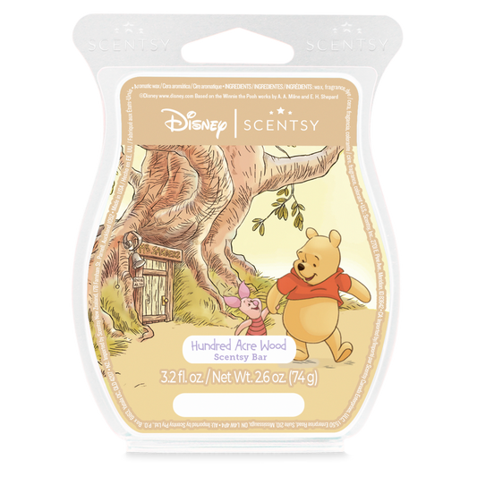 Disney Scentsy wax bar with Winnie the Pooh and Piglet design on a white background