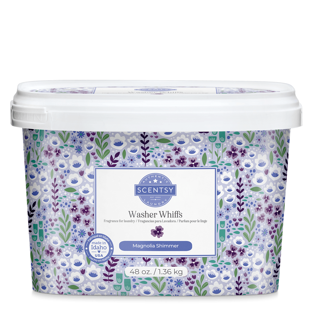 Scentsy Washer Whiffs container with floral design on a white background