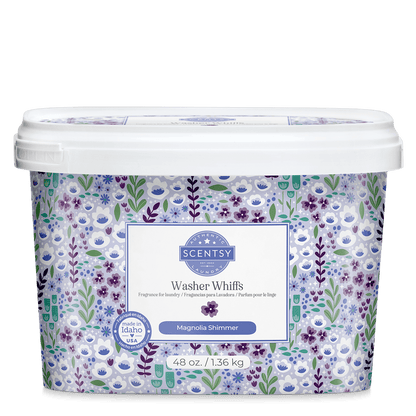 Scentsy Washer Whiffs container with floral design on a white background