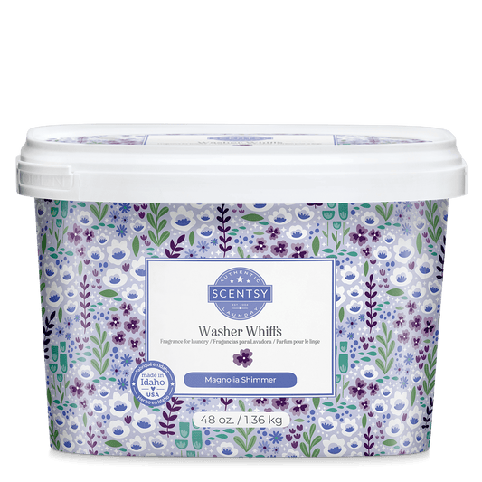 Scentsy Washer Whiffs container with floral design on a white background