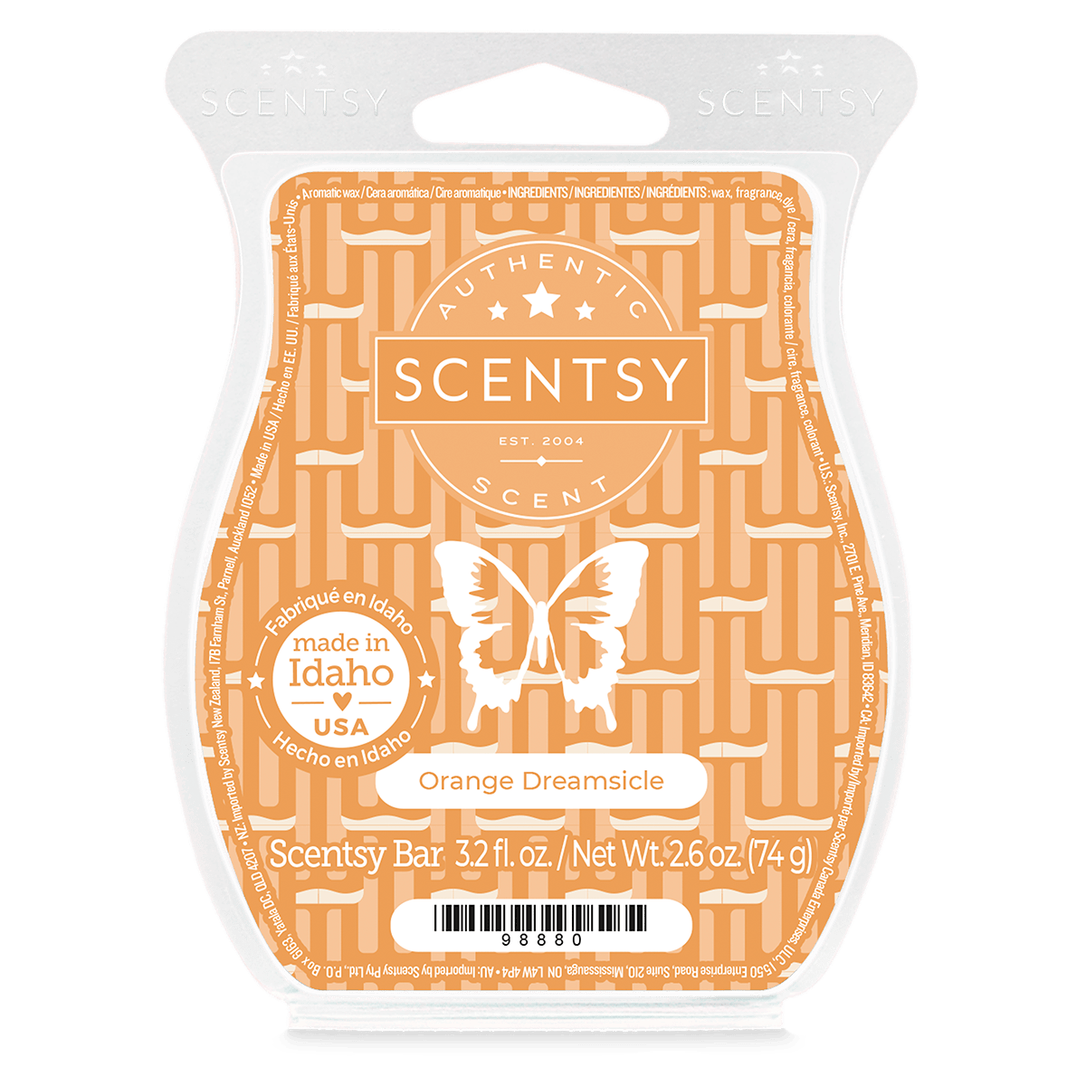 Scentsy Orange Dreamsicle bar packaging on a white background