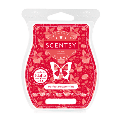 Scentsy bar packaging with red butterfly design on a white background