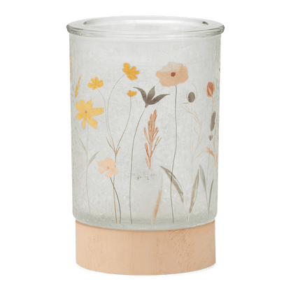Decorative lamp with floral design on a white background