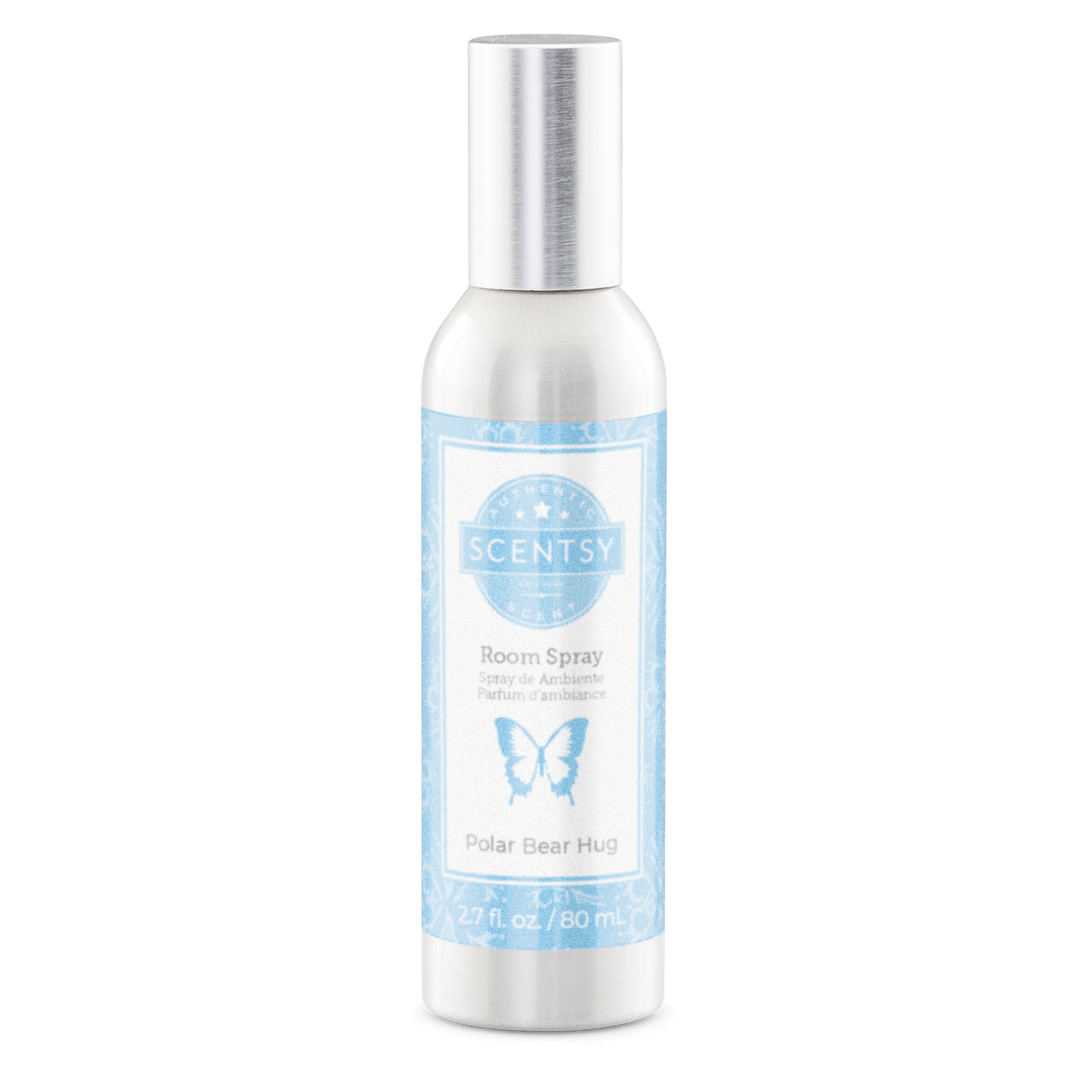 Scentsy room spray bottle on a white background