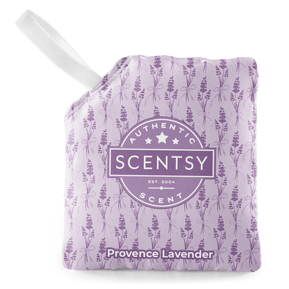 ScentsyProvence Lavender scent packet on a green background