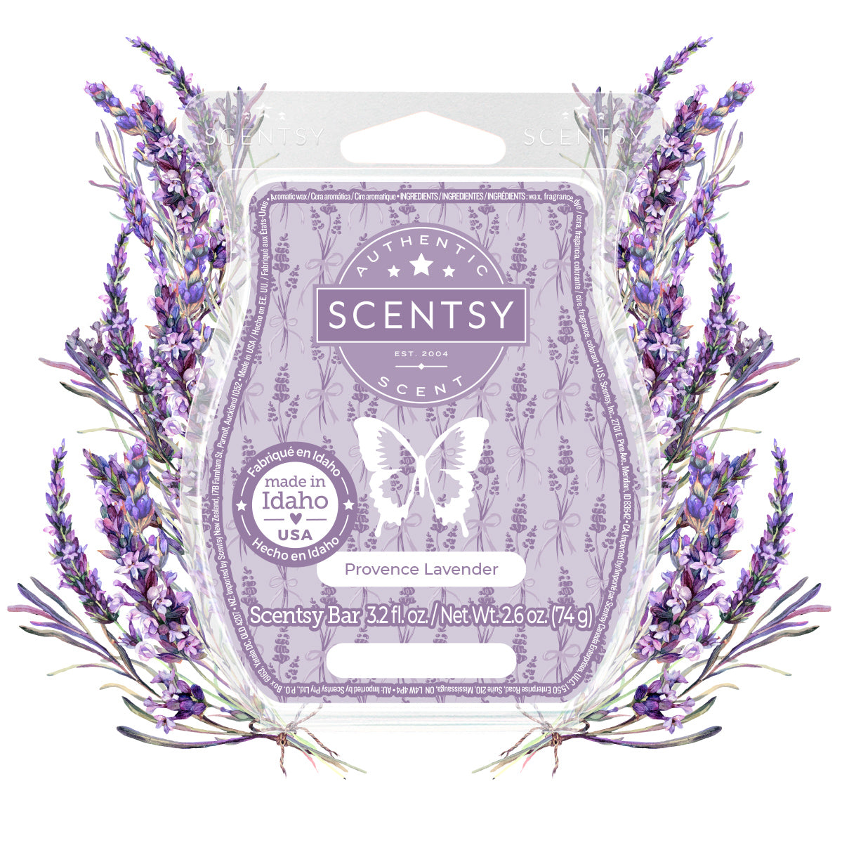 Scentsy lavender bar packaging with floral design