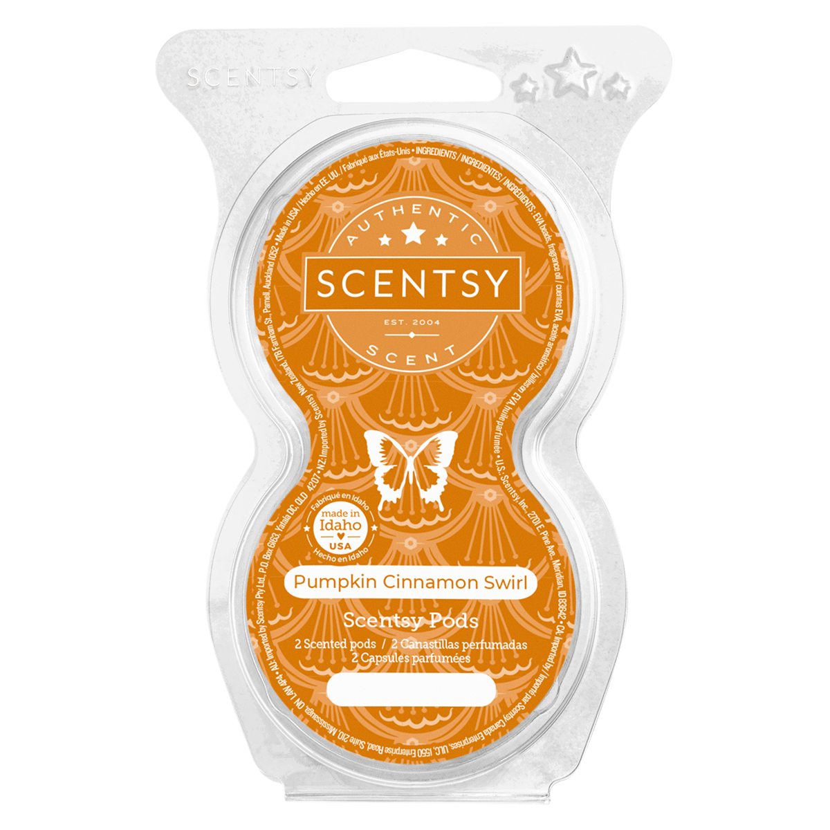 Scentsy Pumpkin Cinnamon Swirl scent pod packaging on a white background