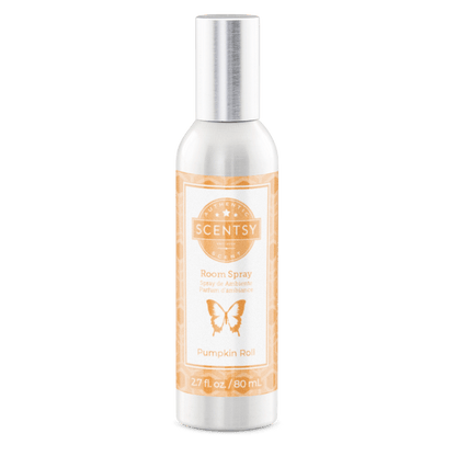 Scentsy room spray bottle with butterfly design on a white background