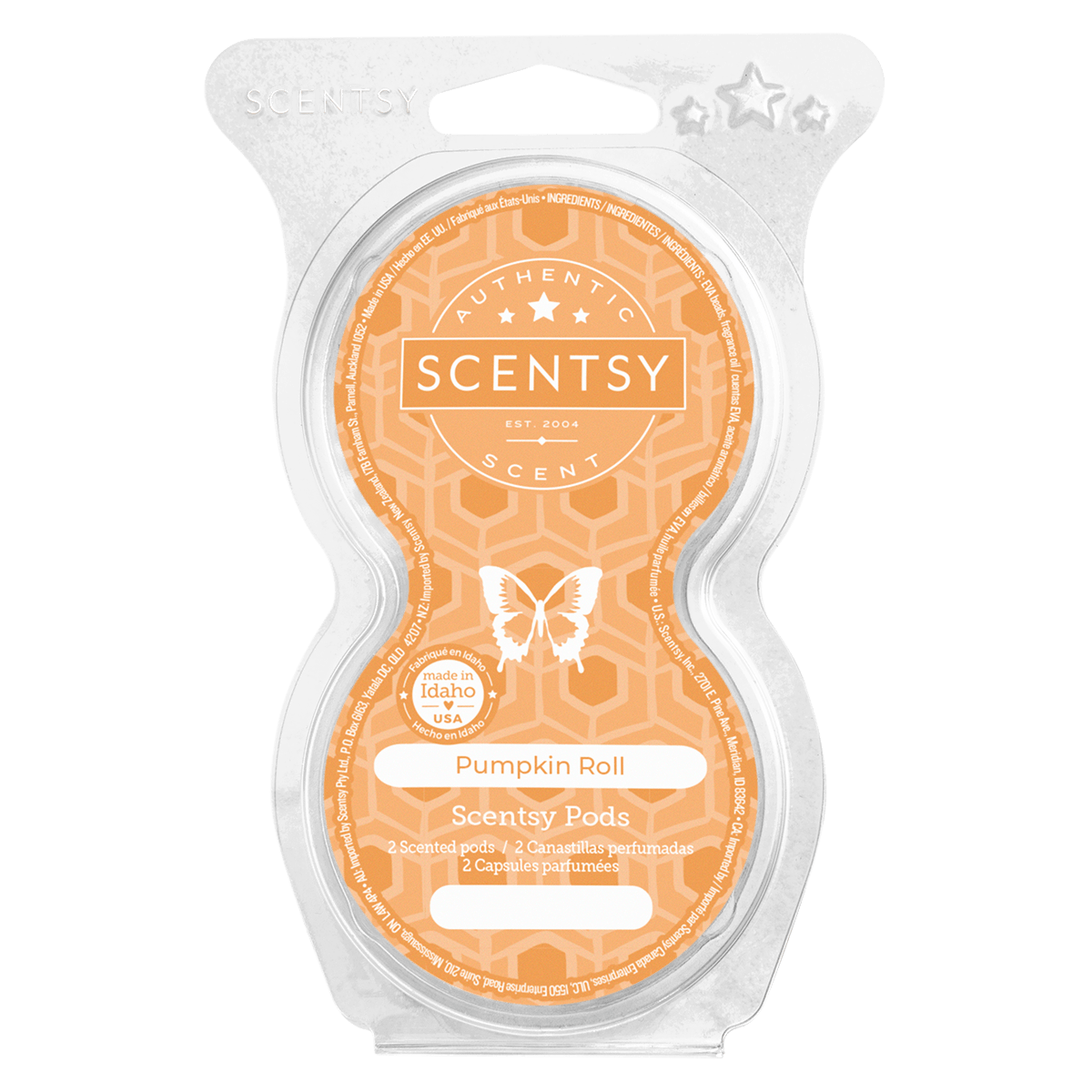 Scentsy Pumpkin Roll wax melt package on a white background