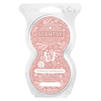 Scentsy Pinkberry Sandalwood scent pod packaging on a white background