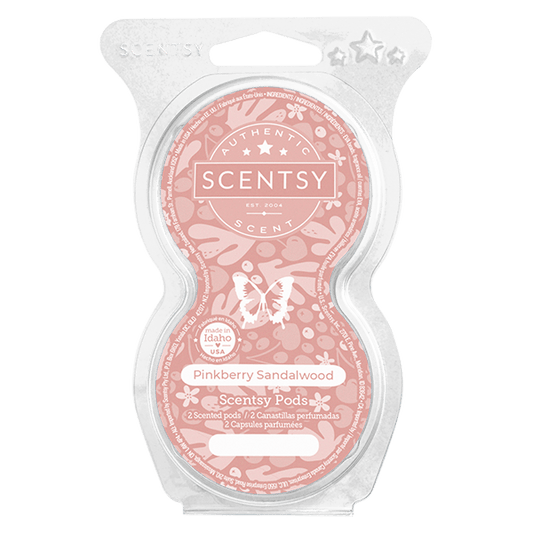 Scentsy Pinkberry Sandalwood scent pod packaging on a white background