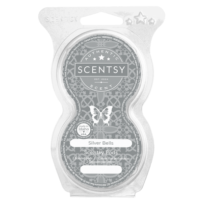 Scentsy Silver Bells scent pod packaging on a white background