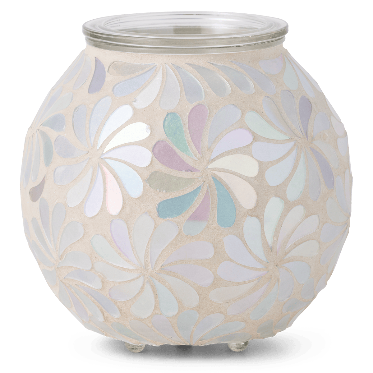 Decorative lamp with floral pattern on a white background