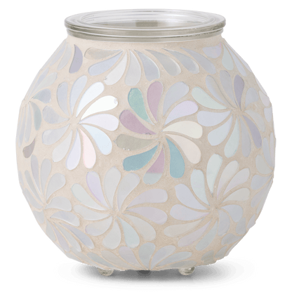 Decorative lamp with floral pattern on a white background