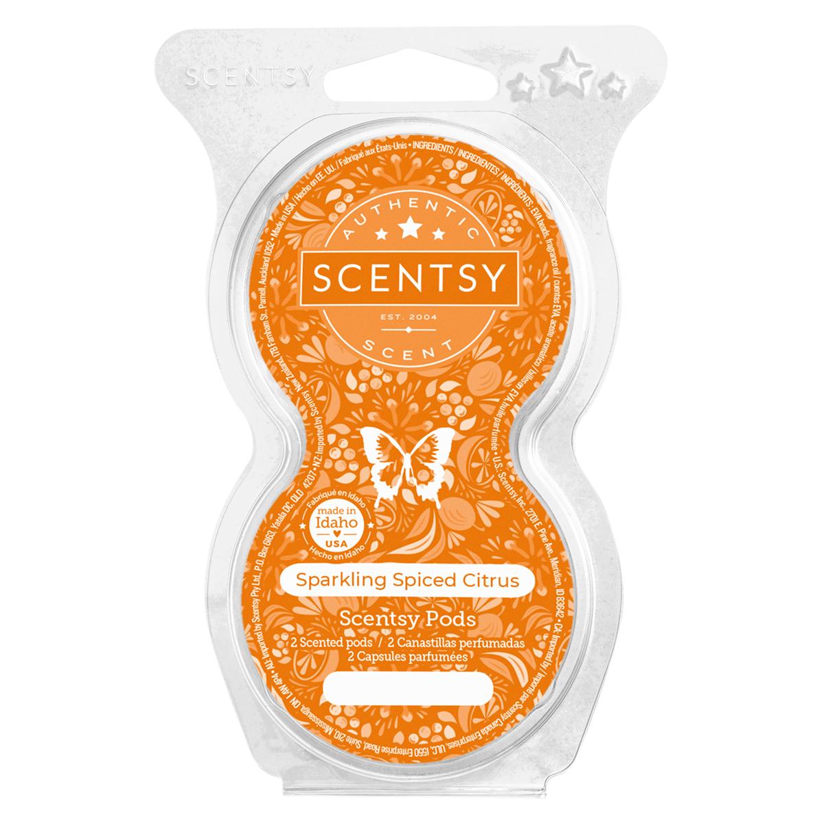 Scentsy Sparkling Spiced Citrus wax melt package on a white background