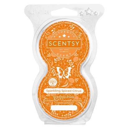 Scentsy Sparkling Spiced Citrus wax melt package on a white background