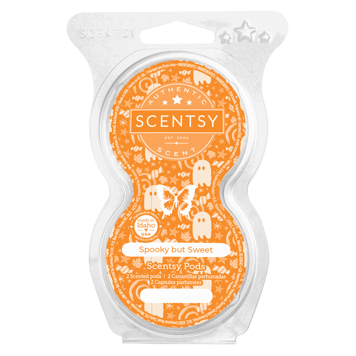 Scentsy Spooky but Sweet wax pod packaging on a white background