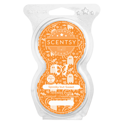 Scentsy Spooky but Sweet wax pod packaging on a white background