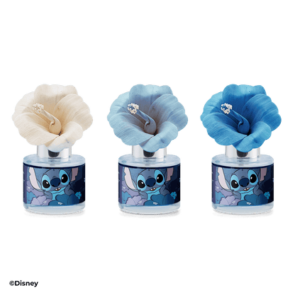 Three cartoon character-themed air fresheners with different colored flowers on a black background.