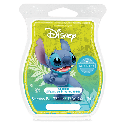 Scentsy bar packaging featuring Disney's Stitch on a black background