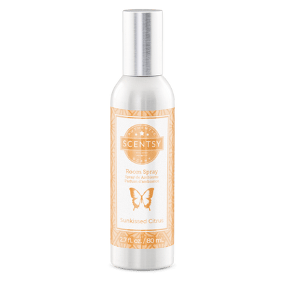 Scentsy room spray bottle on a white background