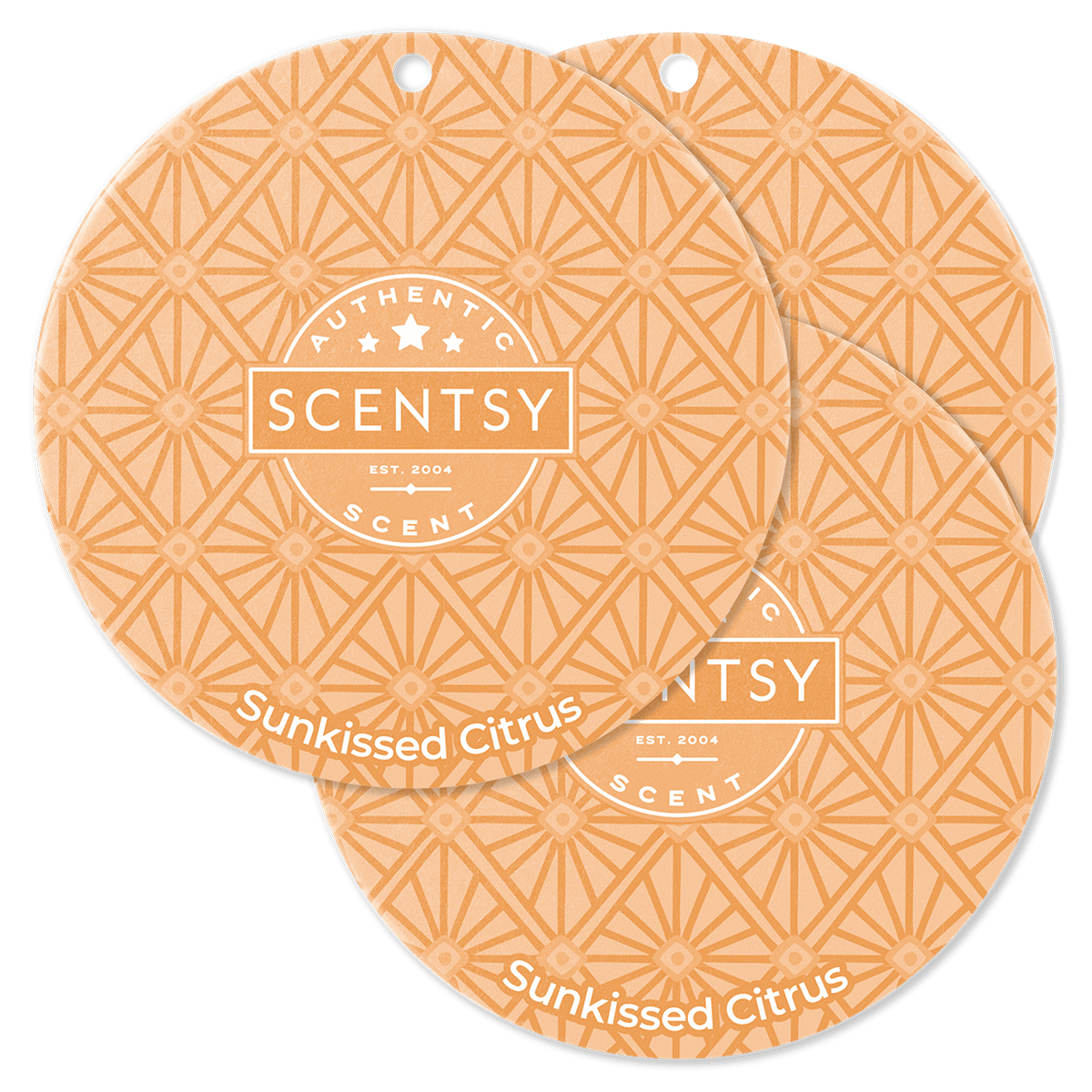 Two Scentsy Sunkissed Citrus scented products on a green background