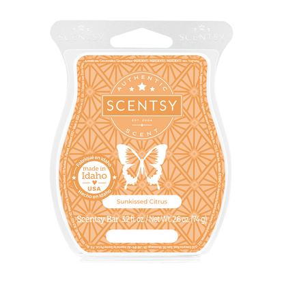 Scentsy Sunkissed Citrus wax bar packaging on a white background