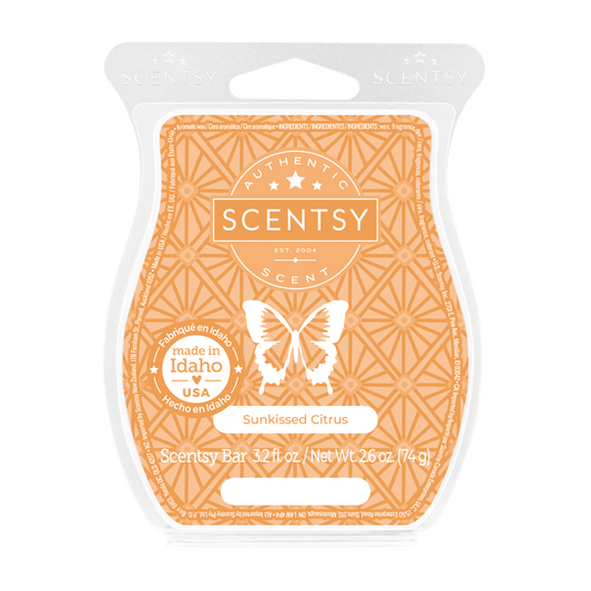 Scentsy Sunkissed Citrus wax bar packaging on a white background