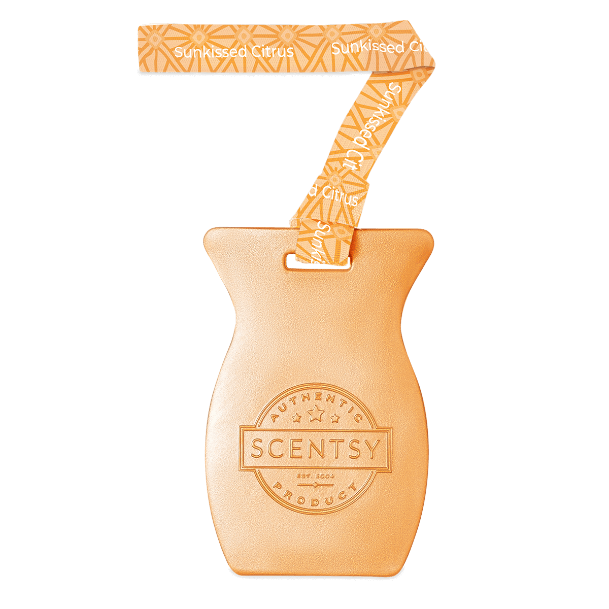 Scentsy product with a decorative ribbon on a black background