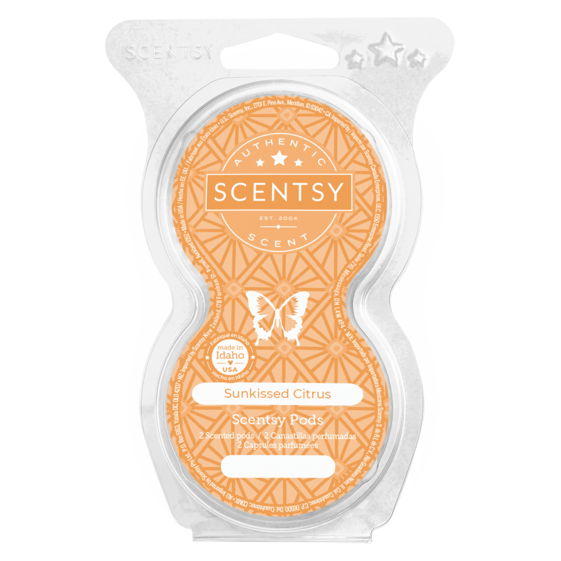 Scentsy Sunkissed Citrus wax melt package on a white background
