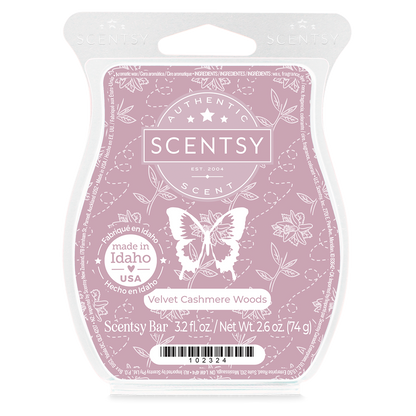 Scentsy bar packaging with butterfly design on a white background