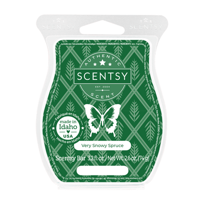 Scentsy bar packaging with green design and butterfly illustration on a white background