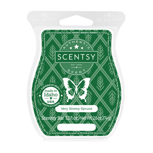 Scentsy bar packaging with green design and butterfly illustration on a white background