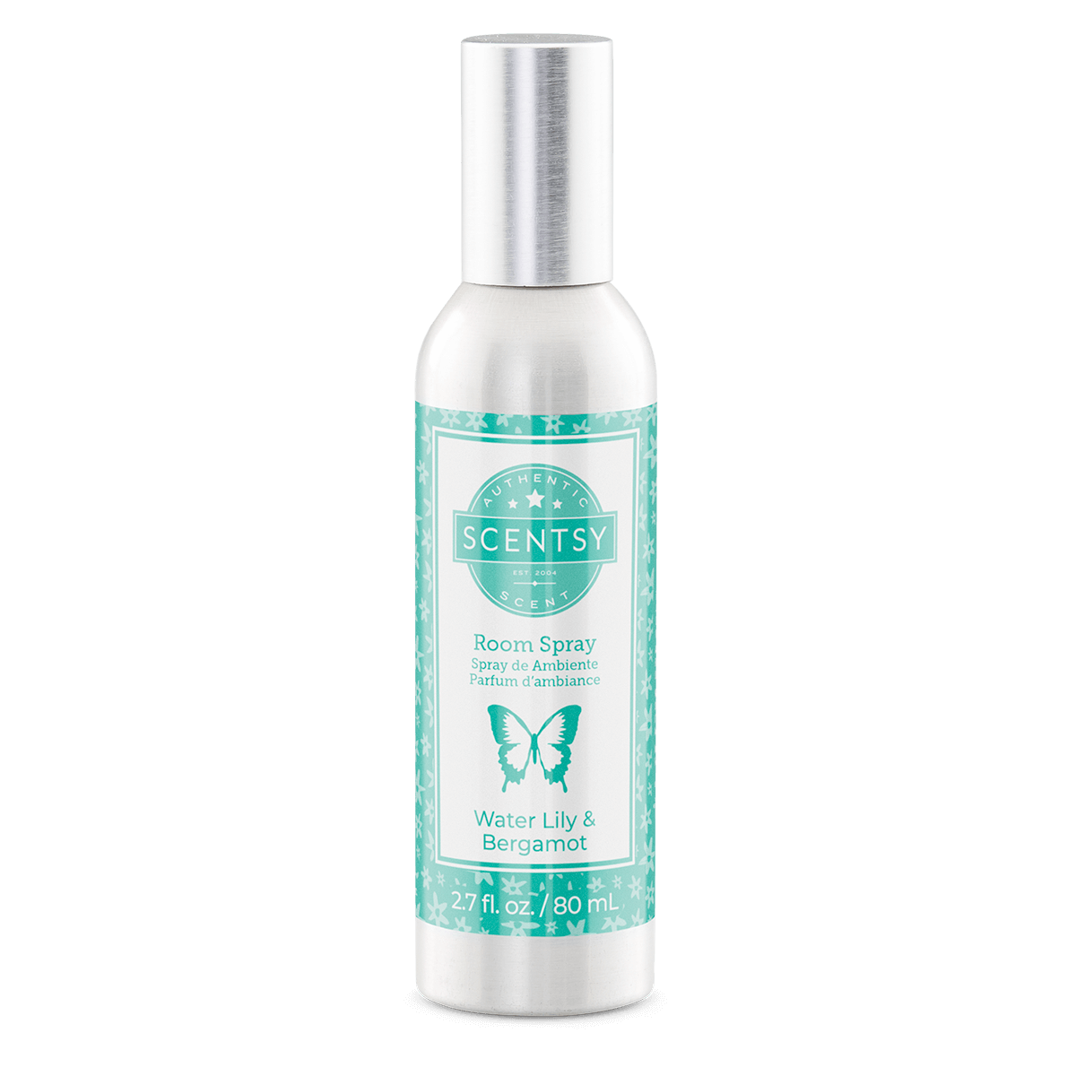 Scentsy room spray bottle with a butterfly graphic on a white background