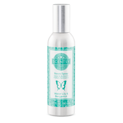 Scentsy room spray bottle with a butterfly graphic on a white background